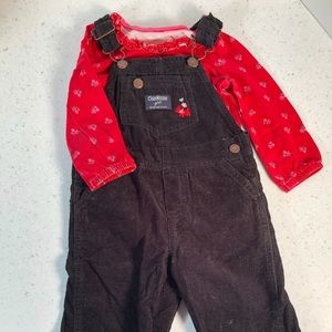 OshKosh girls corduroy overalls set 18 months
